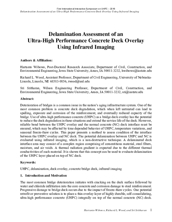 (PDF) Delamination Assessment of an Ultra-High Performance Concrete ...