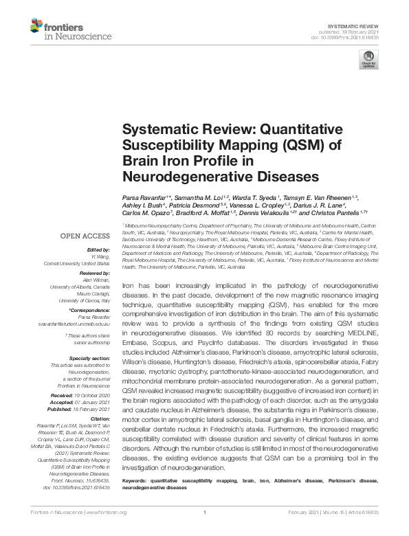 (PDF) Systematic Review: Quantitative Susceptibility Mapping (QSM) of ...