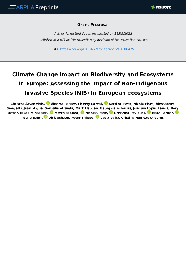 (PDF) Climate Change Impact on Biodiversity and Ecosystems in Europe ...