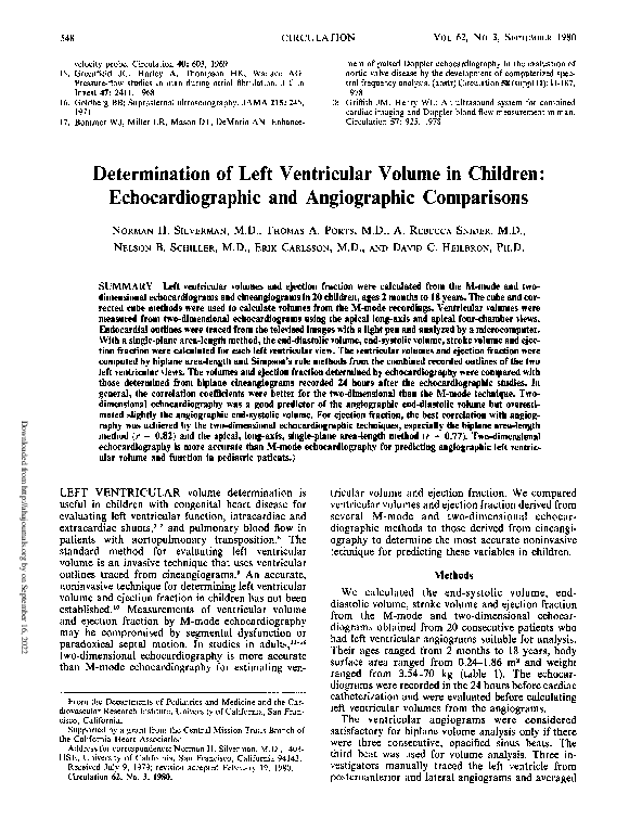 (PDF) Determination of left ventricular volume in children ...