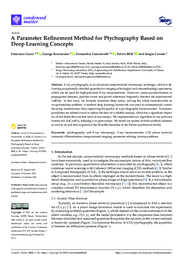 (PDF) A Parameter Refinement Method for Ptychography Based on Deep ...