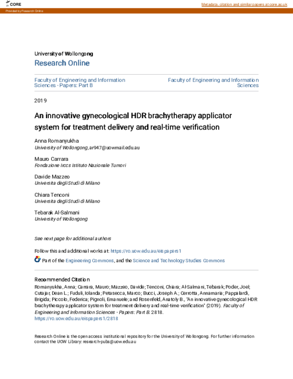 (PDF) An innovative gynecological HDR brachytherapy applicator system ...