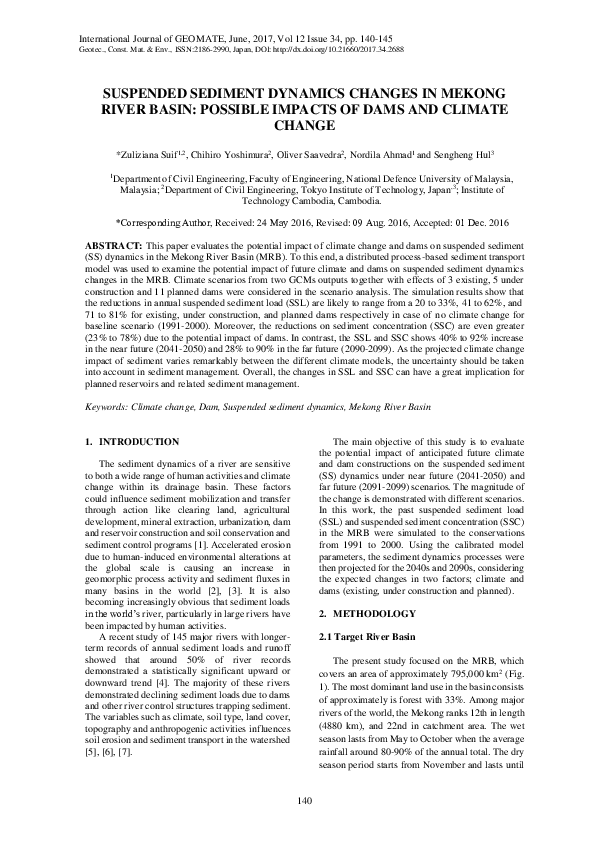 (PDF) Suspended Sediment Dynamics Changes in Mekong River Basin ...