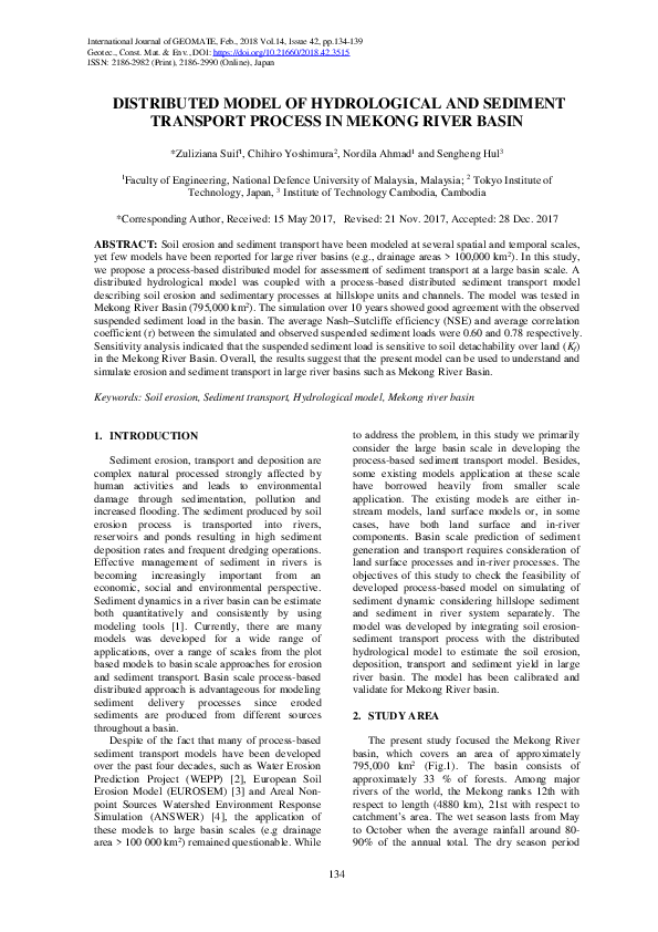 (PDF) Distributed Model of Hydrological and Sediment Transport Process ...