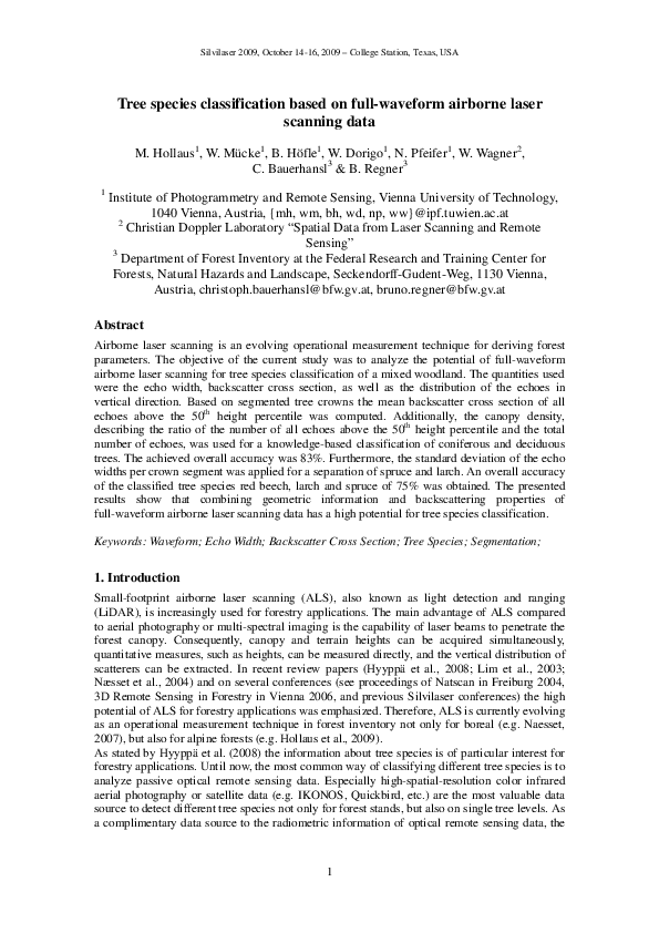 (PDF) Tree species classification based on full-waveform airborne laser ...