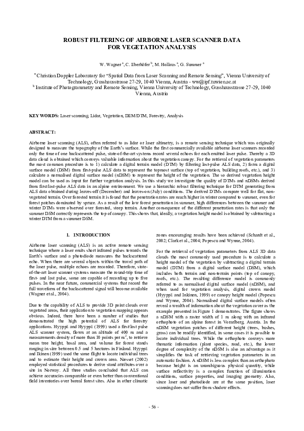 (PDF) Robust filtering of airborne laser scanner data for vegetation ...
