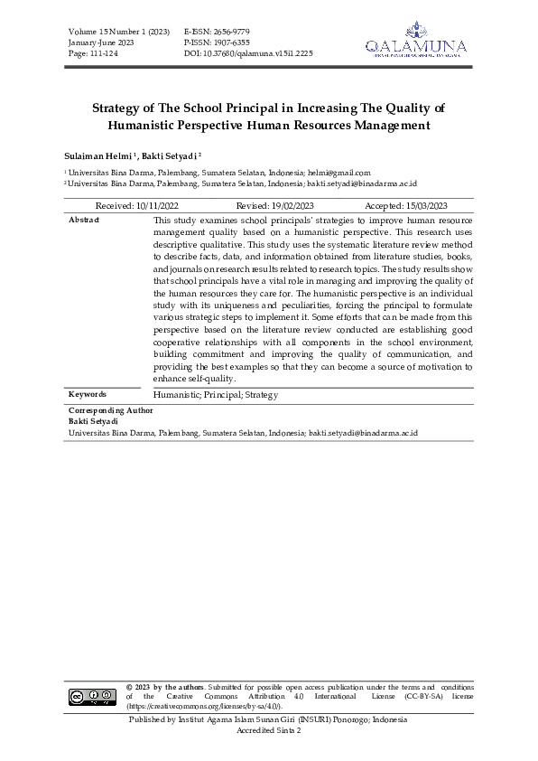 (PDF) Strategy of the School Principal in Increasing the Quality of ...