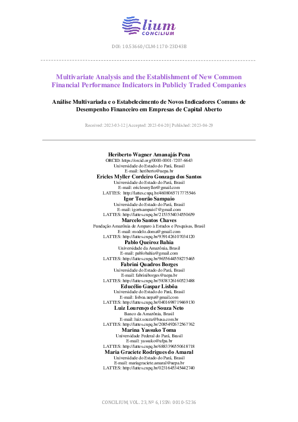 (PDF) Multivariate analysis and the establishment of new common ...