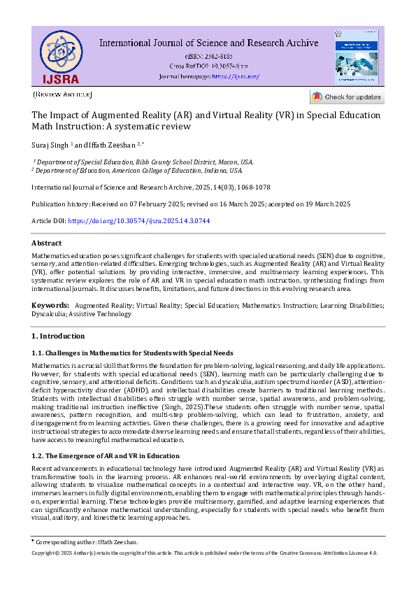 (PDF) The Impact of Augmented Reality (AR) and Virtual Reality (VR) in ...