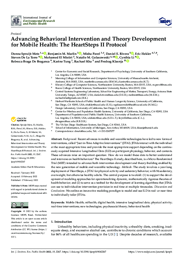 (PDF) Advancing Behavioral Intervention and Theory Development for ...