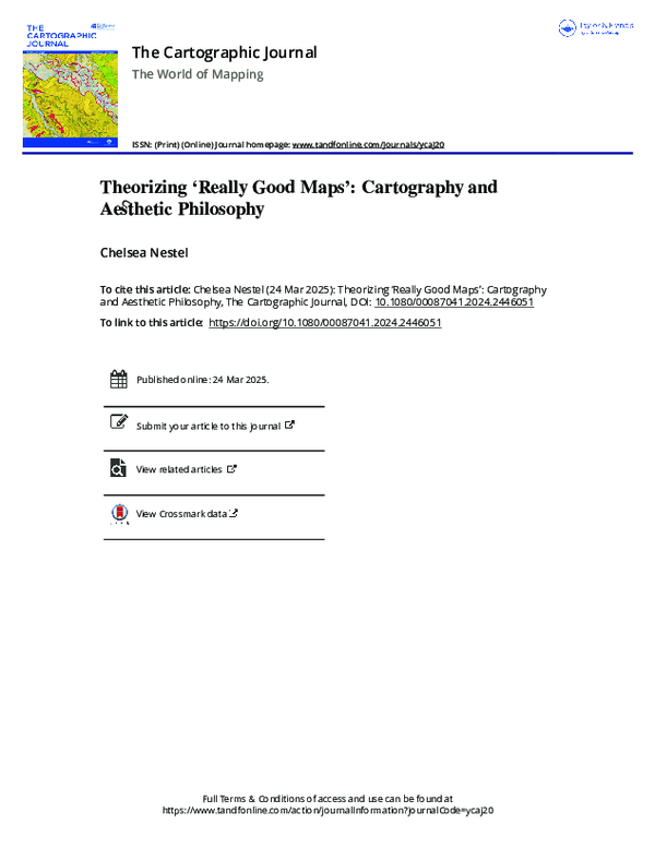 (PDF) Theorizing 'Really Good Maps': Cartography and Aesthetic Philosophy