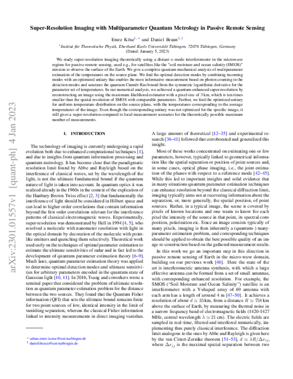 (PDF) Super-Resolution Imaging with Multiparameter Quantum Metrology in ...