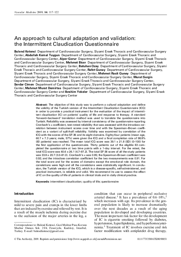 (PDF) An approach to cultural adaptation and validation: the ...