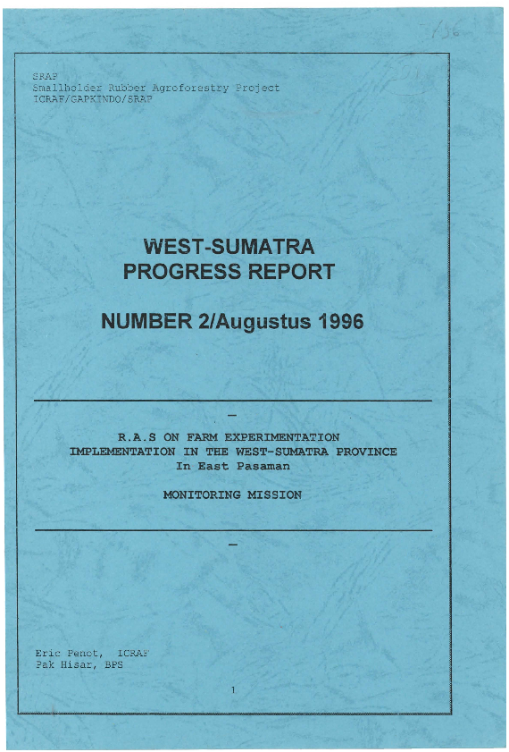 (PDF) West-Sumatra progress report number 2/Augustus 1996. RAS on-farm ...