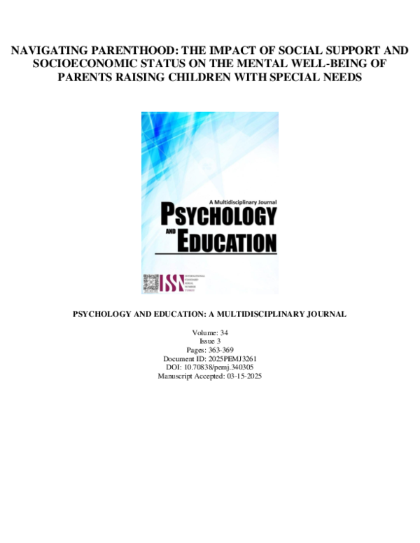 (PDF) Navigating Parenthood: The Impact of Social Support and ...