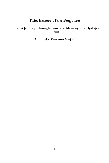 (PDF) Echoes of the Forgotten: A Journey Through Time and Memory in a ...