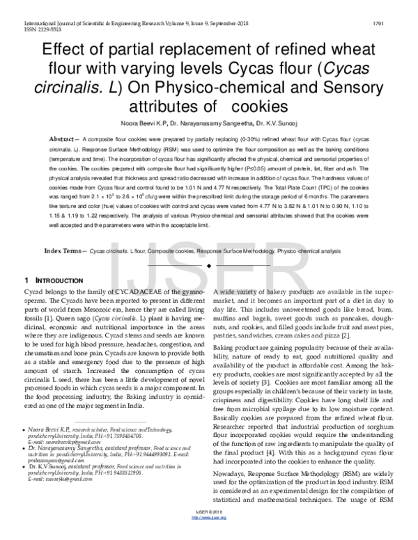 (PDF) Effect of partial replacement of refined wheat flour with varying ...