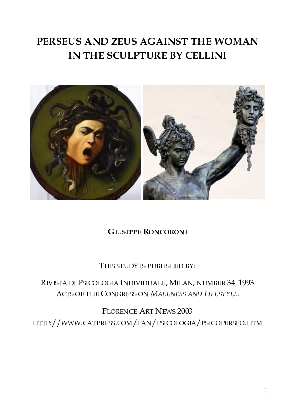 (PDF) Zeus and Perseus as Masters of Feminicide according to Cellini