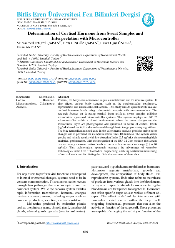 (PDF) Determination of Cortisol Hormone from Sweat Samples and ...