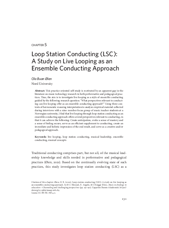(PDF) Loop Station Conducting (LSC): A Study on Live Looping as an ...