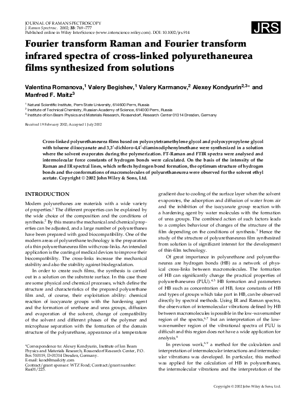 (PDF) Fourier transform Raman and fourier transform ir spectroscopic ...