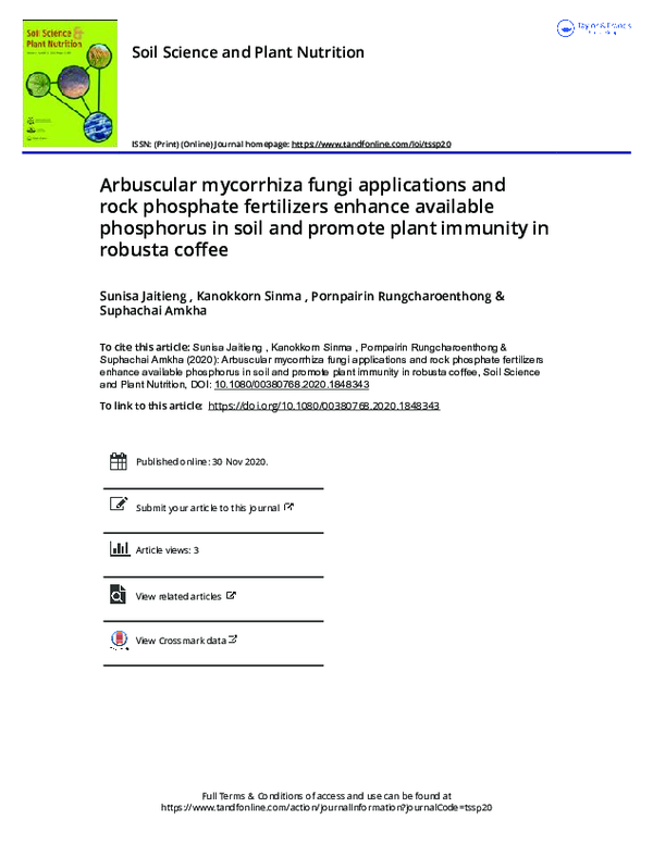 (PDF) Arbuscular mycorrhiza fungi applications and rock phosphate ...