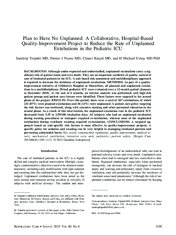 (PDF) Plan to Have No Unplanned: A Collaborative, Hospital-Based ...