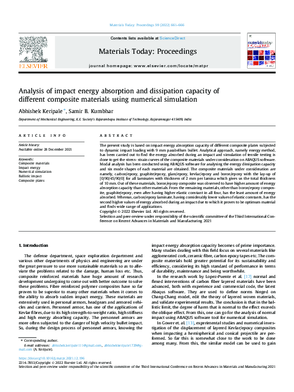 (PDF) Analysis of impact energy absorption and dissipation capacity of ...