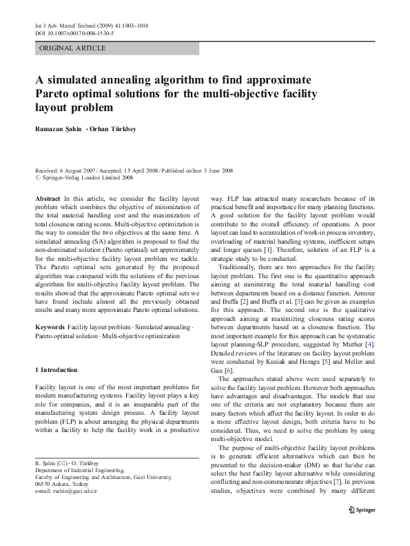 (PDF) A simulated annealing algorithm to find approximate Pareto ...