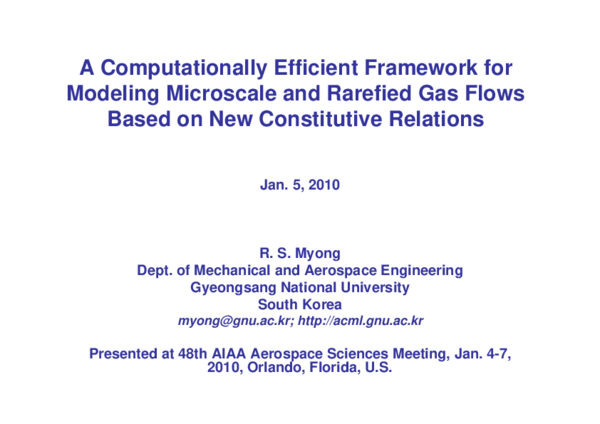 (PDF) A Computationally Efficient Framework for Modeling Microscale and ...