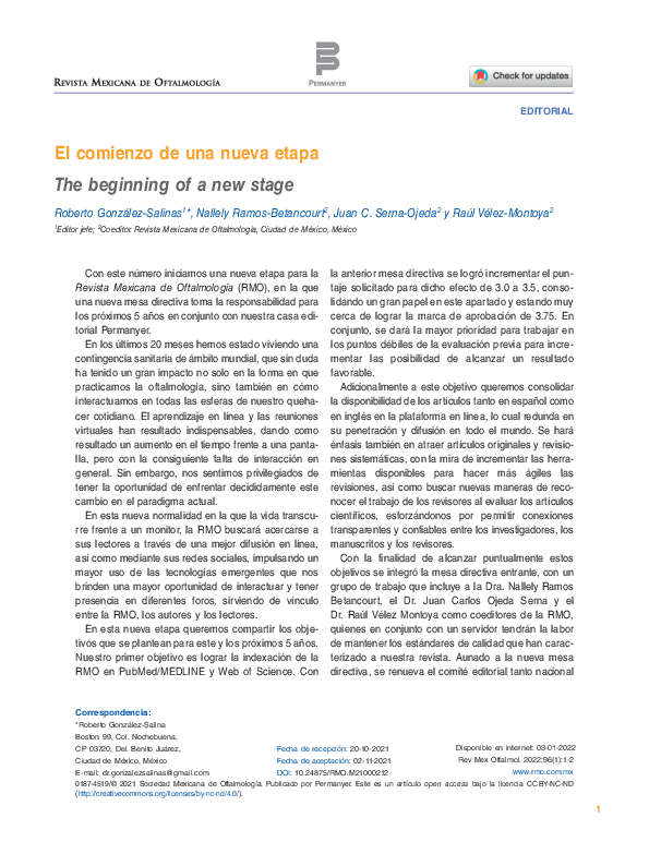 (PDF) El comienzo de una nueva etapa