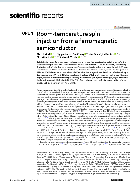 (PDF) Room-temperature spin injection from a ferromagnetic semiconductor
