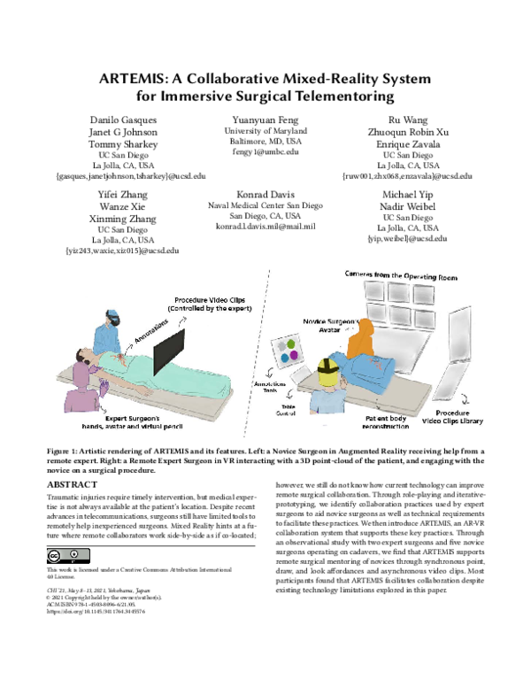(PDF) ARTEMIS: A Collaborative Mixed-Reality System for Immersive ...