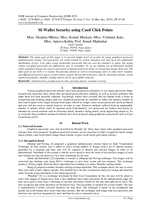 (PDF) M-Wallet Security using Cued Click Points