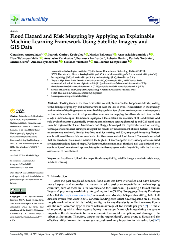 (PDF) Flood Hazard and Risk Mapping by Applying an Explainable Machine ...
