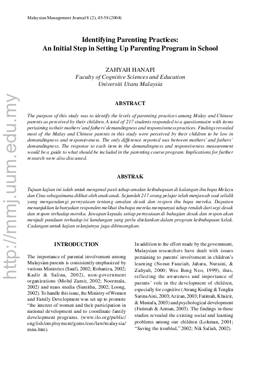 (PDF) Identifying Parenting Practices: An Initial Step in Setting Up ...
