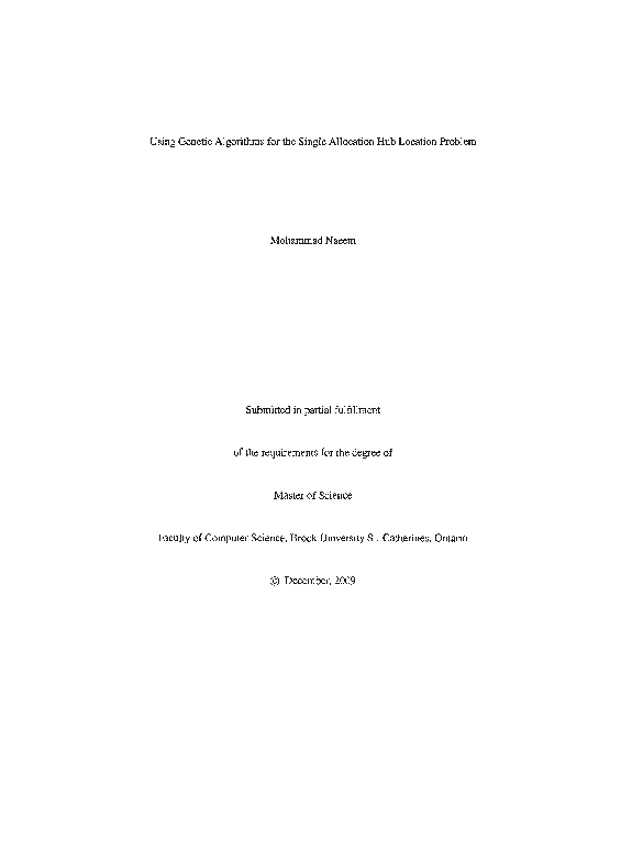 (PDF) Using genetic algorithms for the single allocation hub location ...