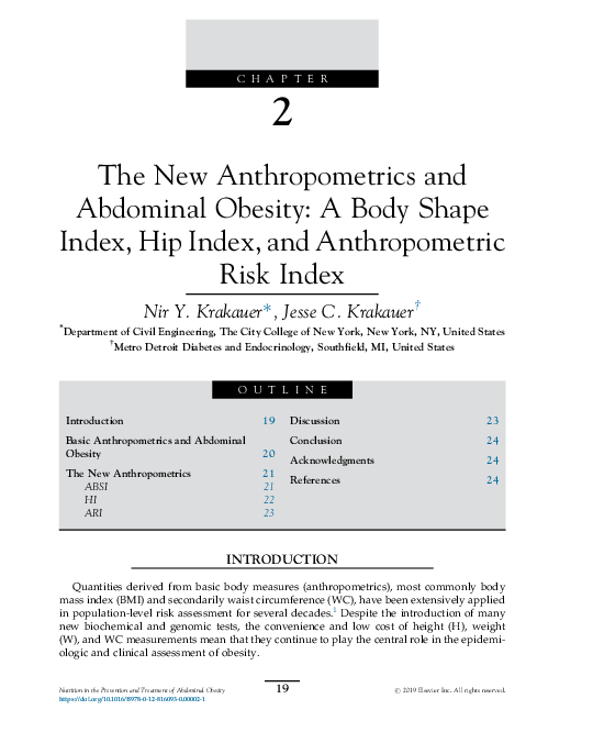 (PDF) The New Anthropometrics and Abdominal Obesity: A Body Shape Index ...
