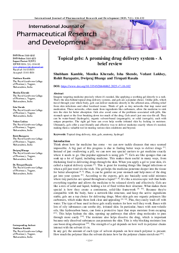 (PDF) Topical gels: A promising drug delivery system -A brief review