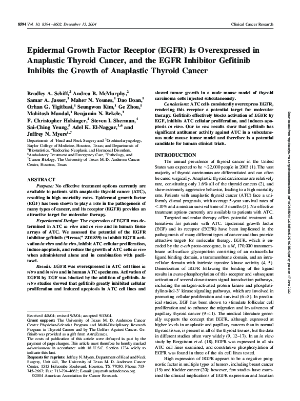 (PDF) Epidermal Growth Factor Receptor (EGFR) Is Overexpressed in ...