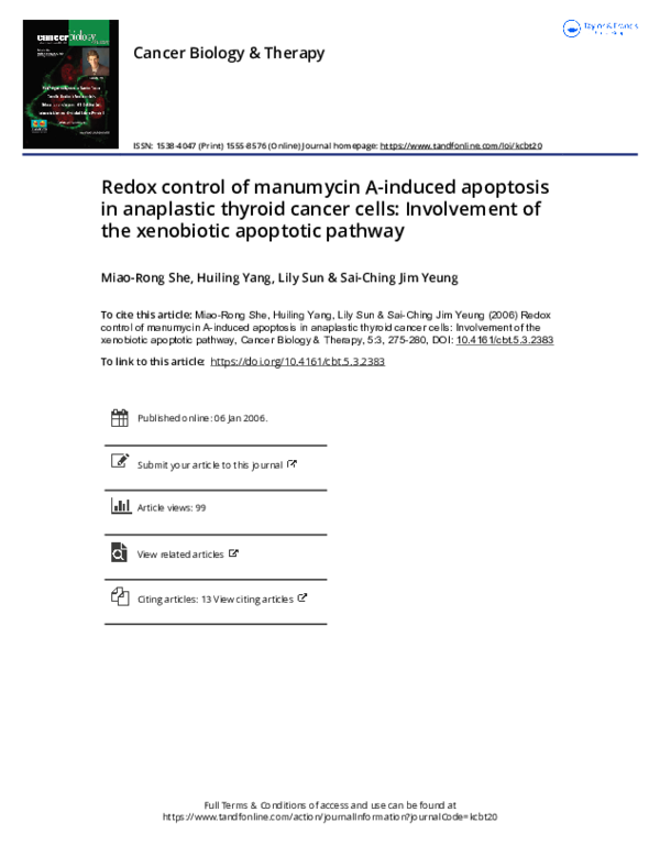 (PDF) Redox control of manumycin A-induced apoptosis in anaplastic ...