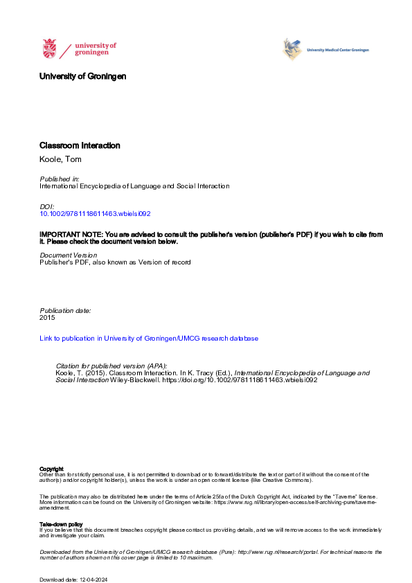 CLASSROOM INTERACTION CHECKLIST visual data 7