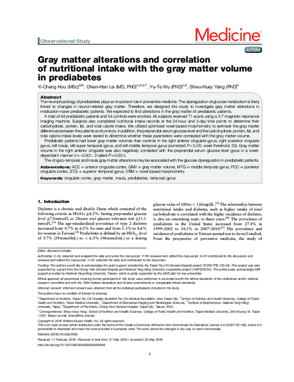 (PDF) Gray matter alterations and correlation of nutritional intake ...