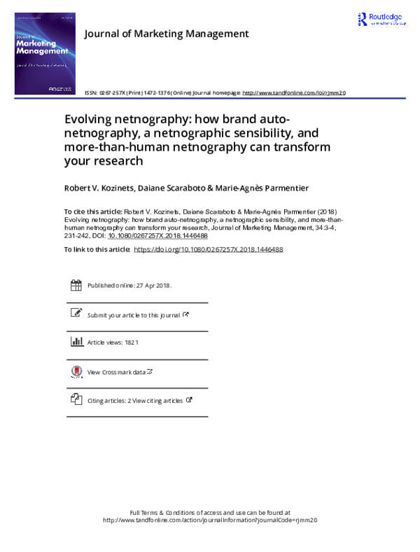 (PDF) Evolving netnography: how brand auto-netnography, a netnographic ...