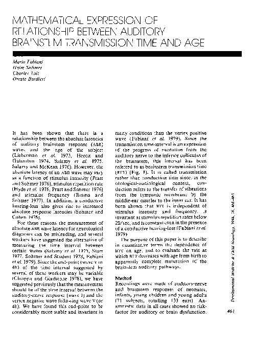 (PDF) Mathematical Expression of Relationship Between Auditory ...