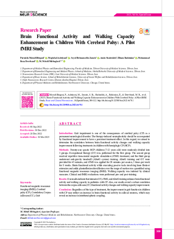 (PDF) Brain Functional Activity and Walking Capacity Enhancement in ...