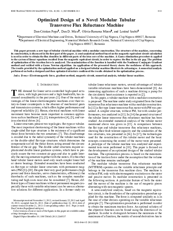 (PDF) Optimized Design of a Novel Modular Tubular Transverse Flux ...