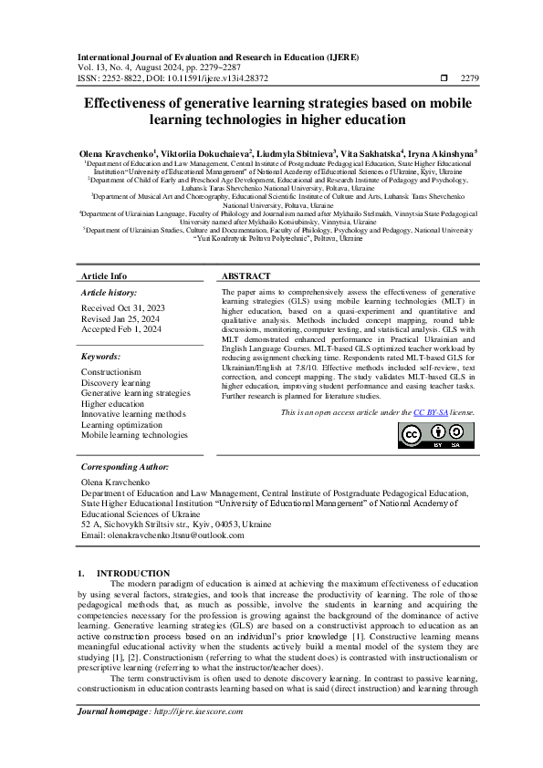 (PDF) Effectiveness of generative learning strategies based on mobile ...