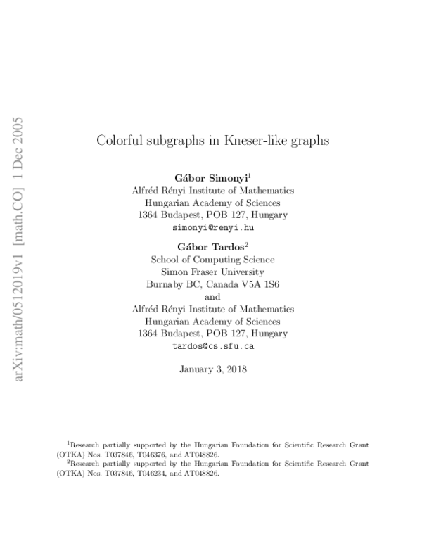(PDF) Colorful subgraphs in Kneser-like graphs