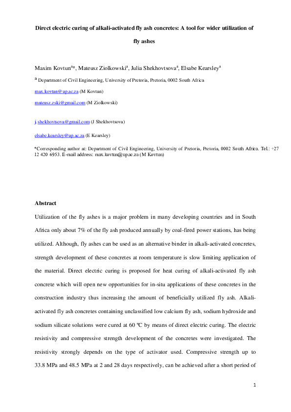 (PDF) Direct electric curing of alkali-activated fly ash concretes: a ...